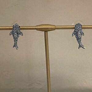 Kate Spade Earrings w/matching bracelet- adorable rhinestone sharks!